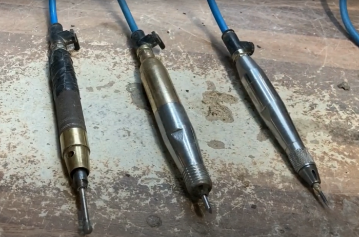 Chiselling pen tools.
