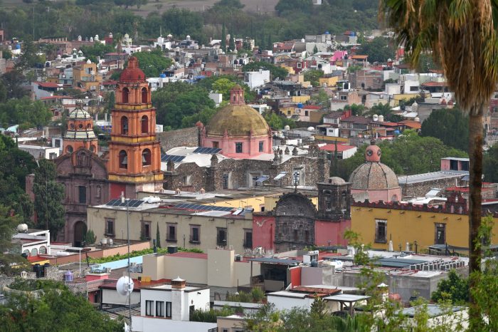 San Miguel de Allende, Mexico - July 8, 2023: Panorama of San Miguel de Allende, Mexico. San Miguel de Allende, a colonial-era city in Mexicos central highlands