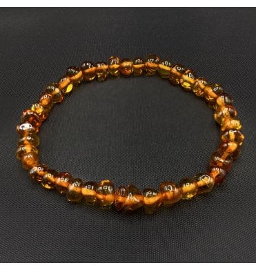 Baltic Amber Elasticated Beaded Bracelet (SKU Amber-185)