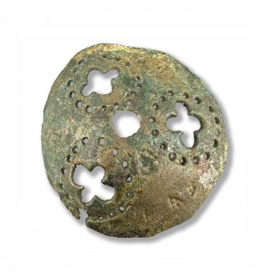 British Early Medieval Perforated Domed Mount Found Thetford, Norfolk, England Ex R.D.A. Smith Collection (SKU ANT371)