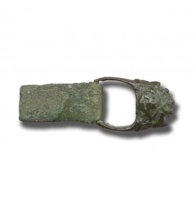 British Medieval Crowned Lion Bronze Buckle (SKU ANT360)
