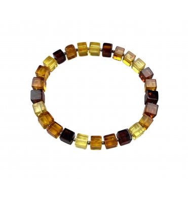 Fossils UK Cube Shaped Baltic Amber Bracelet Amber-029