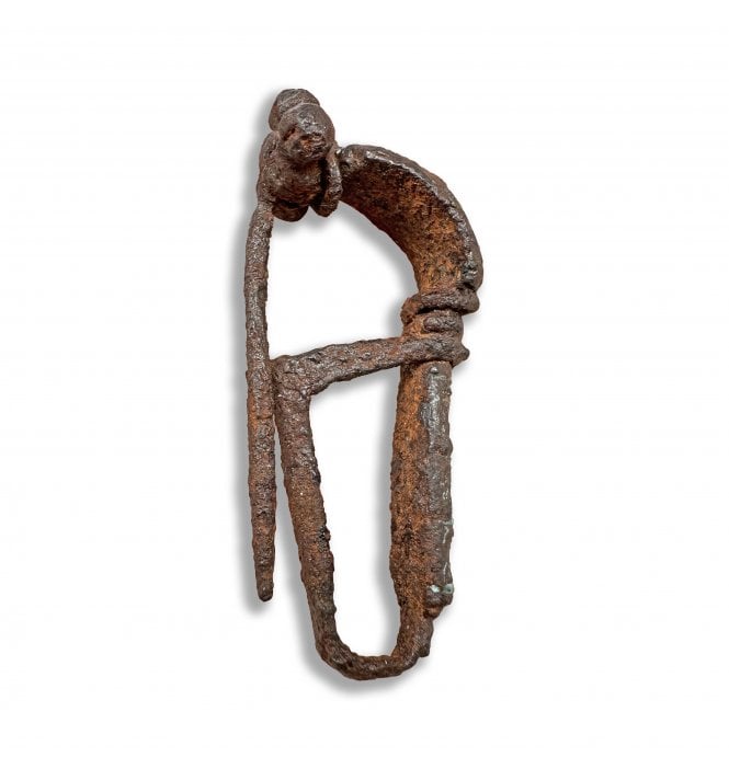 Decorative Roman Iron P Shaped Brooch (SKU ANT375)