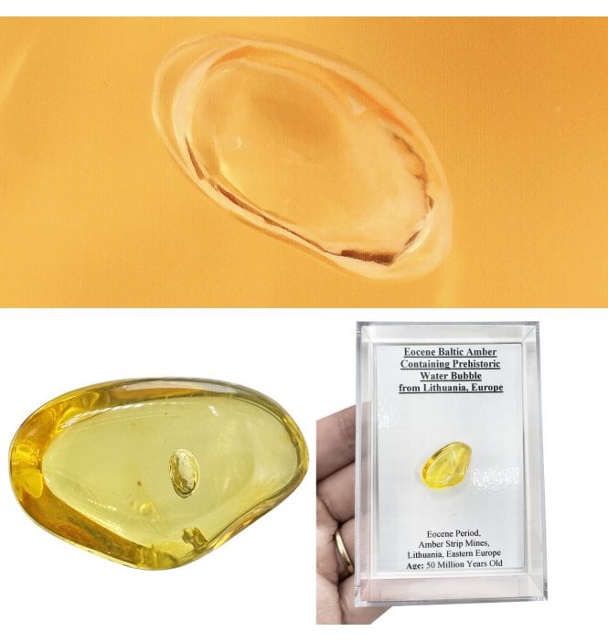 Eocene Baltic Amber Containing Prehistoric Water Bubble from Lithuania, Europe (SKU OF4498)