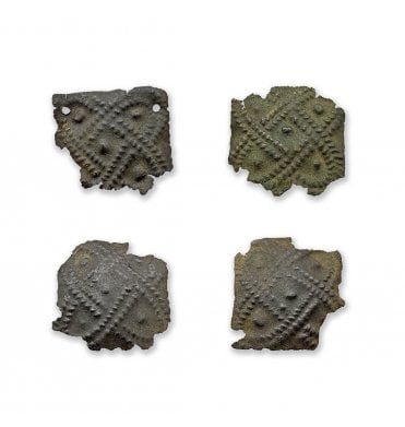 Ex. R.D.A. Smith Collection - Set of 4 Decorative Viking Age Belt Ornaments Showing Interlacing (SKU ANT387)