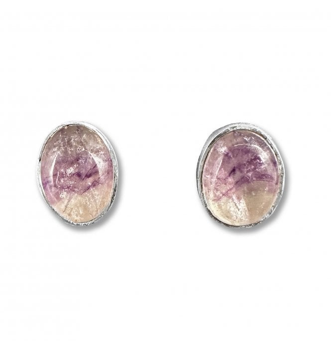 Sterling Silver Blue John Stud Earrings (SKU GEMS-056)