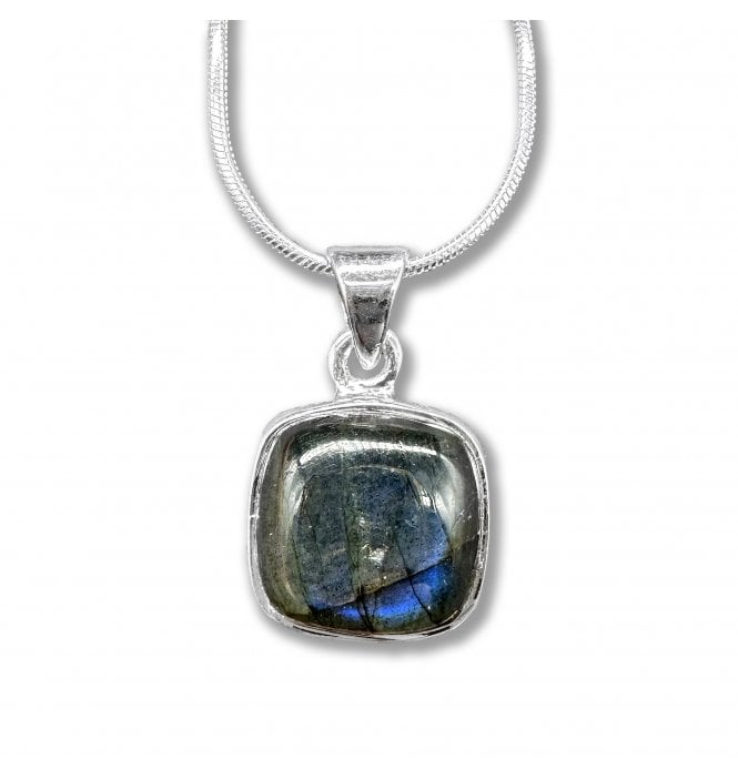 Sterling Silver Labradorite Pendant Necklace (SKU GEMS-061)