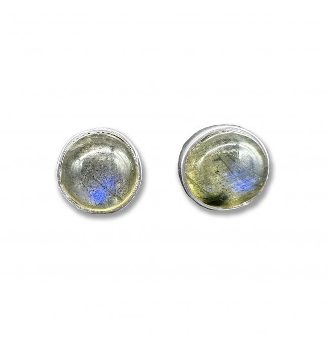 Sterling Silver Labradorite Stud Earrings (SKU GEMS-057)