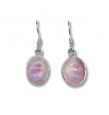 Sterling Silver Moonstone Drop Earrings (SKU GEMS-103)