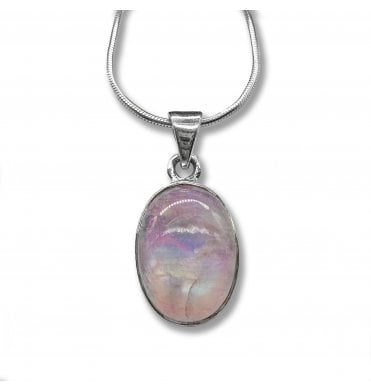 Sterling Silver Moonstone Pendant Necklace (SKU GEMS-107)