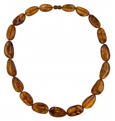 Unique Baltic Amber Organic Shaped Necklace (SKU Amber-097)